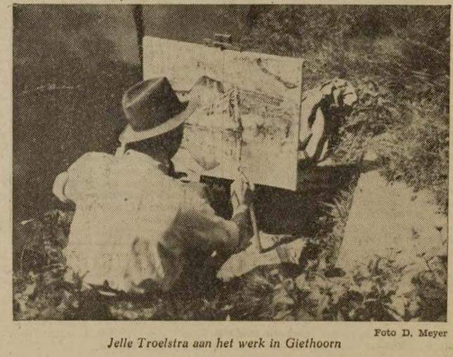 Jelle Troelstra aan het werk in Giethoorn